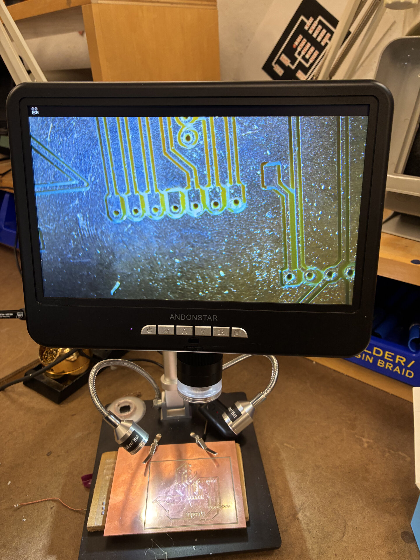 Soldering the board.